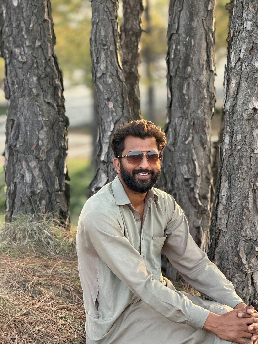Portrait of a smiling Brazilian man with short beard