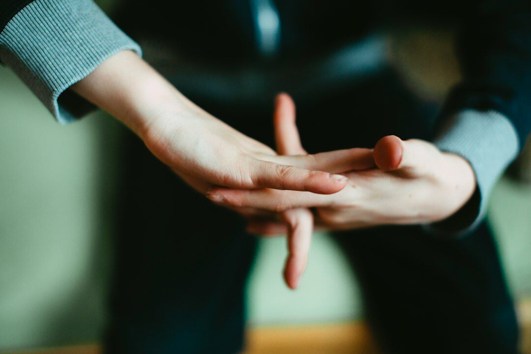 person using body language in conversation