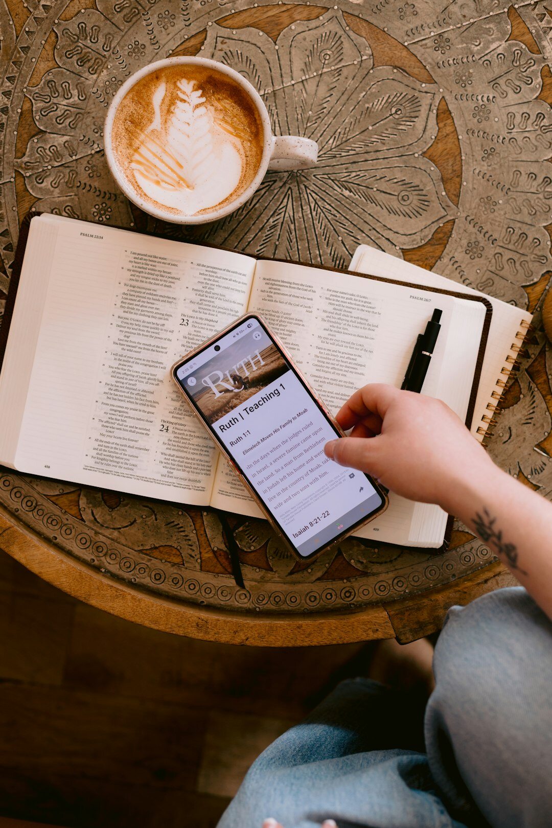 person journaling in morning